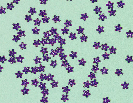 Mini Gemstones - 4mm 5 Petal Flower Purple